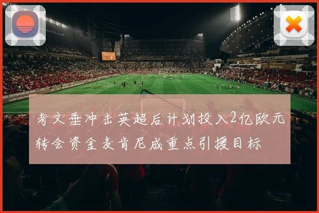 考文垂冲击英超后计划投入2亿欧元转会资金麦肯尼成重点引援目标